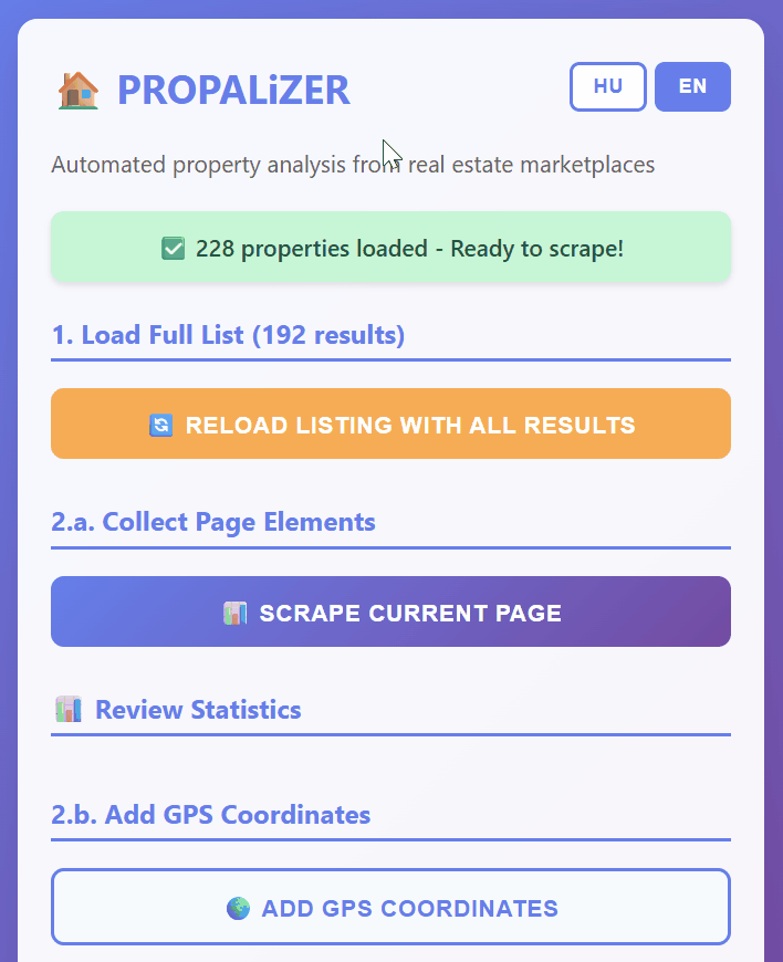 PROPALiZER Chrome Extension Demo - Scraping and Analyzing Real Estate Data